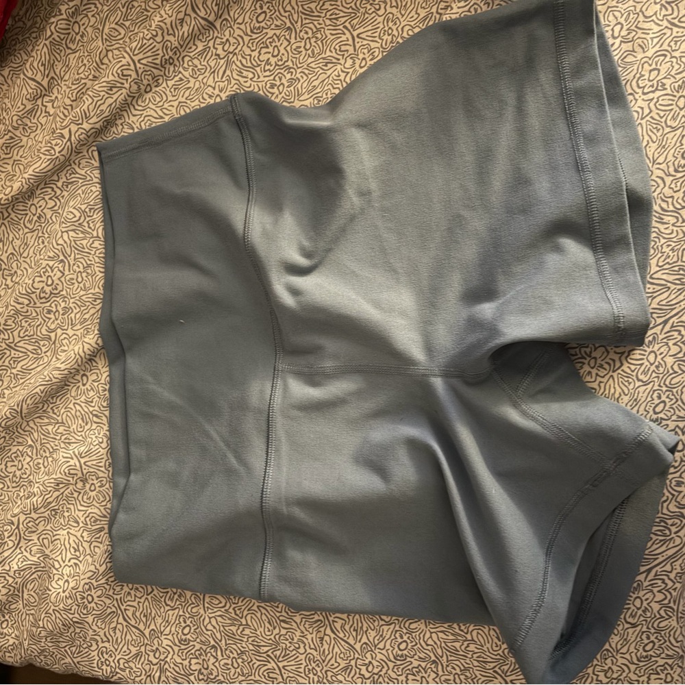 High-Waist Athletic Shorts - Slate Blue